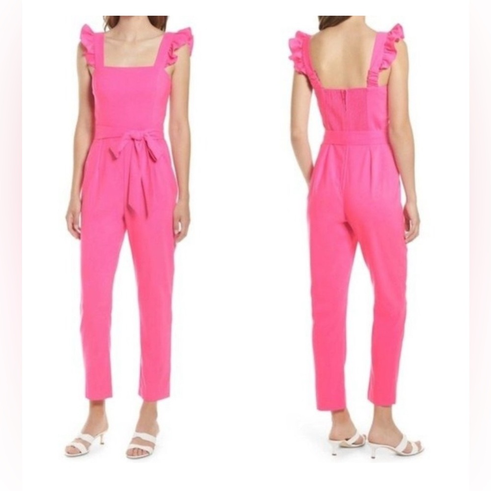 New Lilly Pulitzer Eppley Jumpsuit Prosecco Pink Size 0 Women - Picture 2 of 4